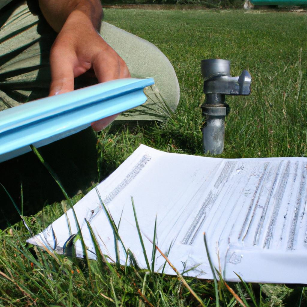 Person studying water systems outdoors
