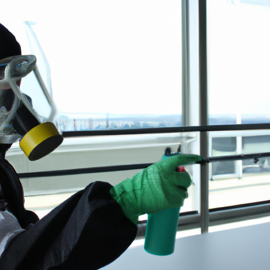 Scientist studying aerosol pollution