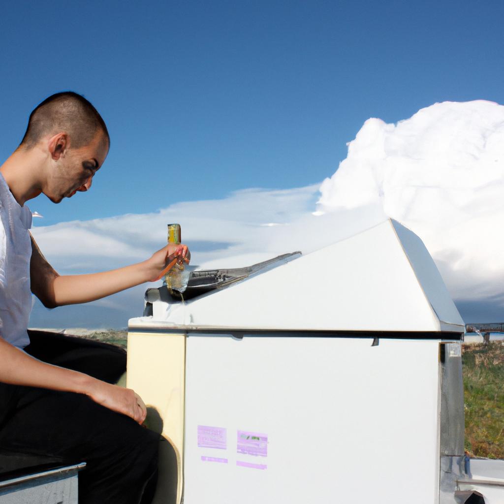 Scientist studying atmospheric cloud microphysics