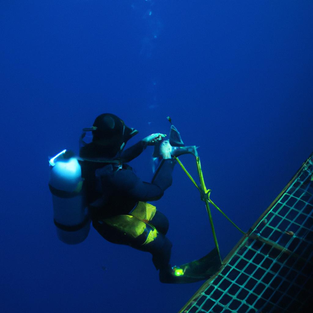 Person conducting deep sea research