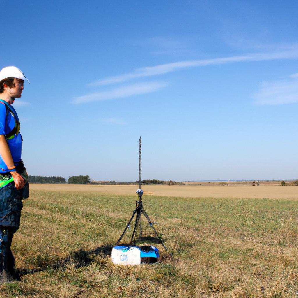 Person conducting geophysical exploration activities